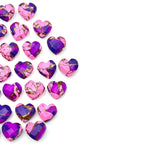 Load image into Gallery viewer, Mohave Copper Turquoise Heart Shape Beads, Pink &amp; Purple Turquoise Heart Shape Carving Beads, 8 MM Heart Charm Beads, Turquoise Gemstones