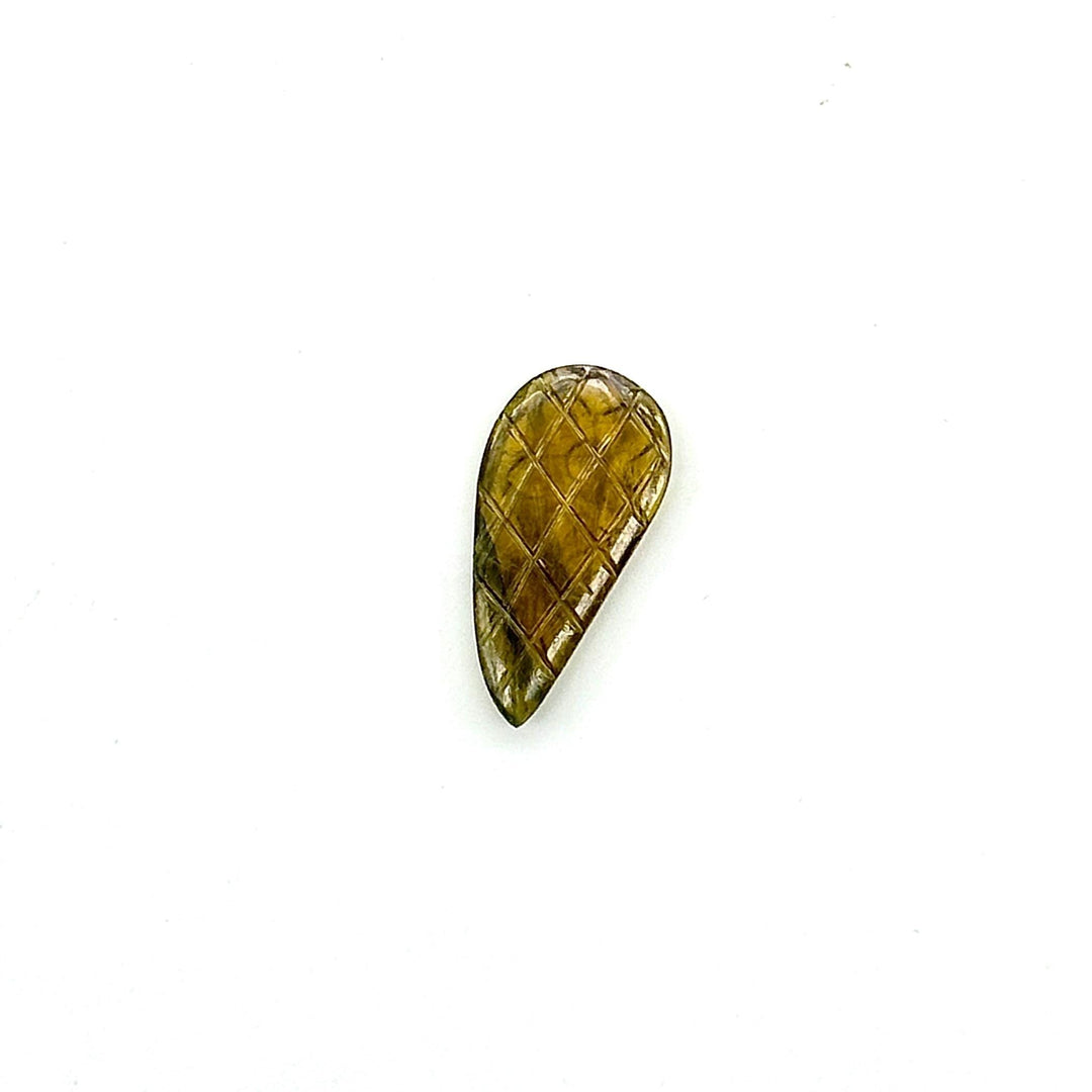 AAA Green Tourmaline Carving Gemstone, Natural Tourmaline Hand Flower Carving, 20 MM, Tourmaline Cabochon For Jewelry, Flower Carving Stone