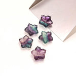 Load image into Gallery viewer, Natural Fluorite Flower Shape Carved Gemstones, Multi Fluorite Flower Shape Beads, Floral Gems Charm for Jewelry Making, 14 MM