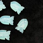 Load image into Gallery viewer, Carved Aqua Chalcedony Fish Gemstone, Natural Aqua Chalcedony Fish, 15X24 MM, Feminine Energy Fish Charm Sky Blue Crystal, Both Side Carved