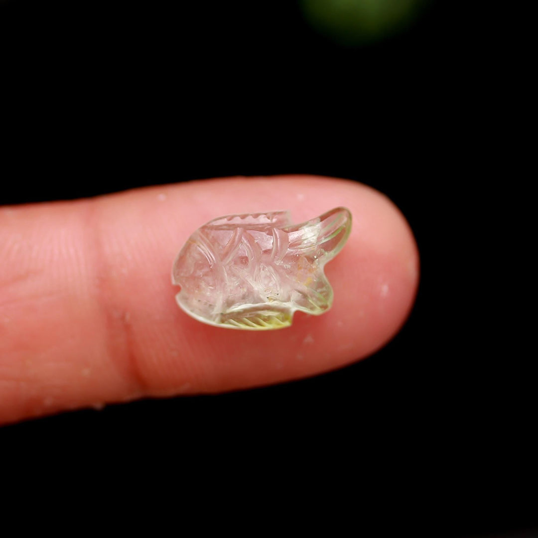 Green Tourmaline Fish Shape Stone, AAA Tourmaline Carved Fish Shape Beads for Jewelry Making, 15 MM