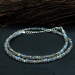 Load image into Gallery viewer, Natural Labradorite Fire Beads Necklace, Flashy Faceted Rondelle Beads Necklace, 3-4 MM Healing Gemstone Necklace, Bridesmaid Gifts