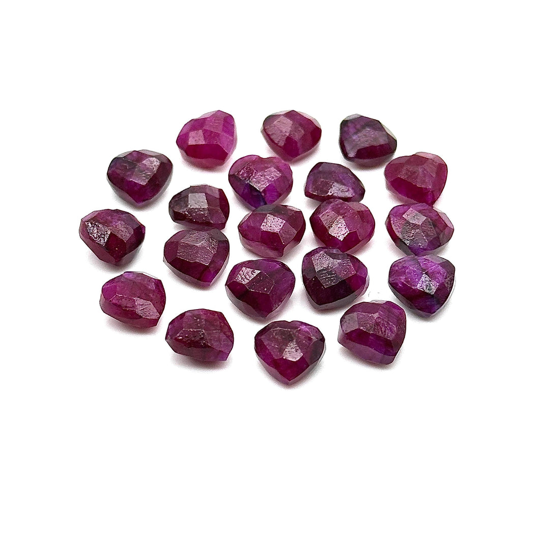 Red Ruby Corundum Heart Shape Briolettes, AAA Red Ruby Hand Carved Faceted Heart Shape Beads, Loose Gemstone Bads, 8 MM, Red Dyed Beads