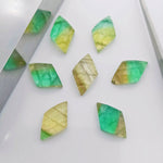Load image into Gallery viewer, 2,3,4,5,6 Pcs Natural fluoride fancy Shape Carving, Hand Carved Gemstone, backside intersection Gemstone, Carved Gemstone, 16X10 mm