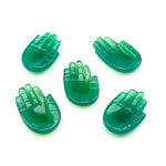 Load image into Gallery viewer, Natural Green Onyx Hamsa Shape Carved Stone, 25 MM Palm Shape Gemstone, Green Onyx Handmade Charms, Jewelry Making Hamsa Charm Beads