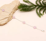 Load image into Gallery viewer, Rose Quartz Heart Bracelet: 925 Sterling Silver Chain, Handmade