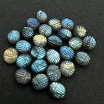 Load image into Gallery viewer, 1,2,3,4,5 pcs Natural Labradorite Scarab Shape Gemstone Beads, Flashy Labradorite beetle Face Beads, Blue Fire Animal Carvings, 10X12 MM