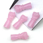 Load image into Gallery viewer, Amazing Pink Chalcedony Hand Shape Carving, Handmade Punch Shape Stone, 27 MM Loose Hand Fist Charm For Jewelry Making, Hamsa Charms Beads