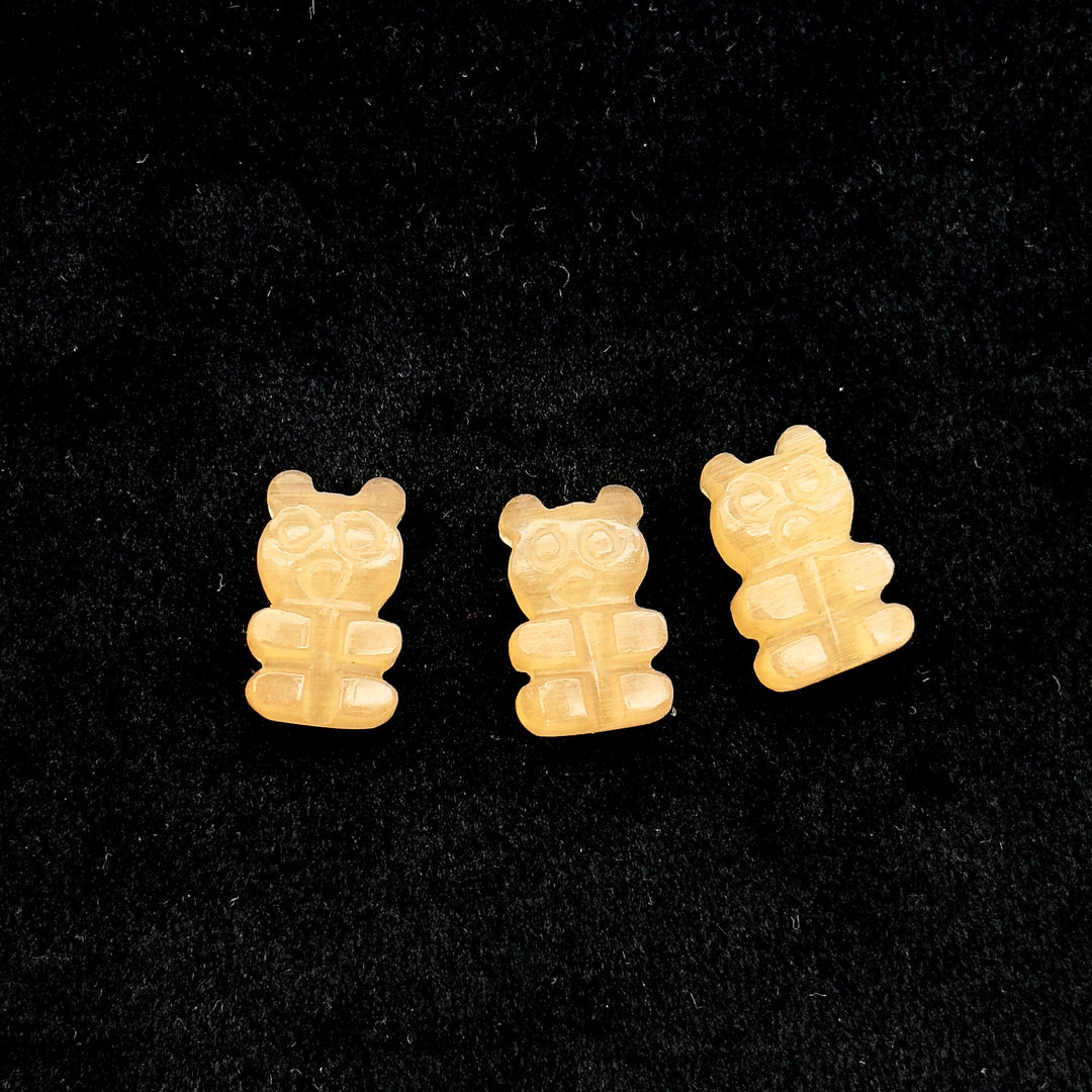 Beautiful Peach Moonstone Teddy Bear Gemstone, 10X15 MM Minimalist Carving Gummy Bear Beads For Jewelry, Loose Teddy Charm Beads For Jewelry
