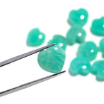 Load image into Gallery viewer, Natural Amazonite Heart Shape Briolette's, Green Amazonite Smooth Heart Shape Beads, AAA Hand Carved Charm for Jewelry Making 12 MM