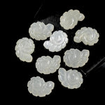 Load image into Gallery viewer, White Moonstone Carved Shell Beads: Snail Shape Gemstone Charm (16mm)