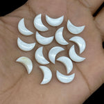 Load image into Gallery viewer, Natural Mother Of Pearl Hand Carved Moon Shape Beads, Pearl Smooth Moon Shape Gemstone Briolettes For Jewelry Making, Moon Charms 12 MM