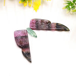 Load image into Gallery viewer, Hand Carved Watermelon Tourmaline Butterfly Cabochon: Gemstone Jewelry Making (39mm, Set of 3