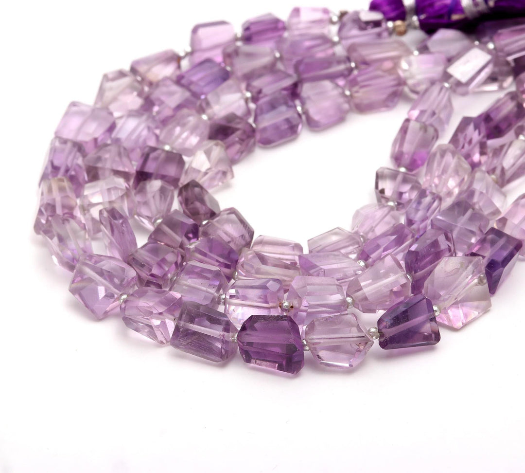AAA Natural Pink Amethyst Faceted Tumble Beads ~ 6X8 MM Pink Amethyst Nuggets Shape Beads ~ 8" Strand Fancy Jewelry Making Beads Loose Beads