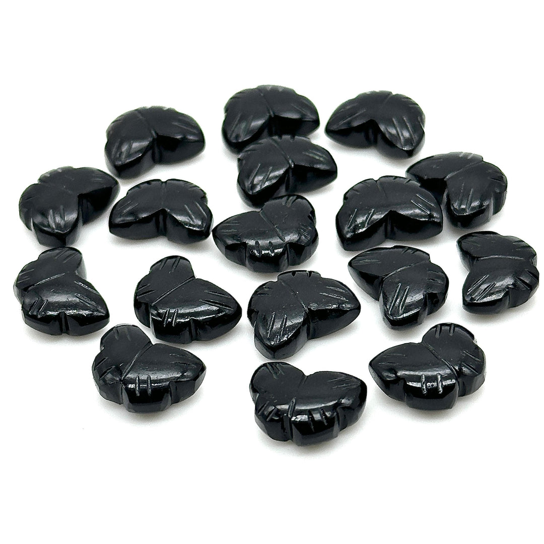 Natural Black Onyx Butterfly Shape Beads, AAA Black Onyx Hand Carved Butterfly Briolettes, Gemstone Carvings, 13 MM Mini Butterfly Charms