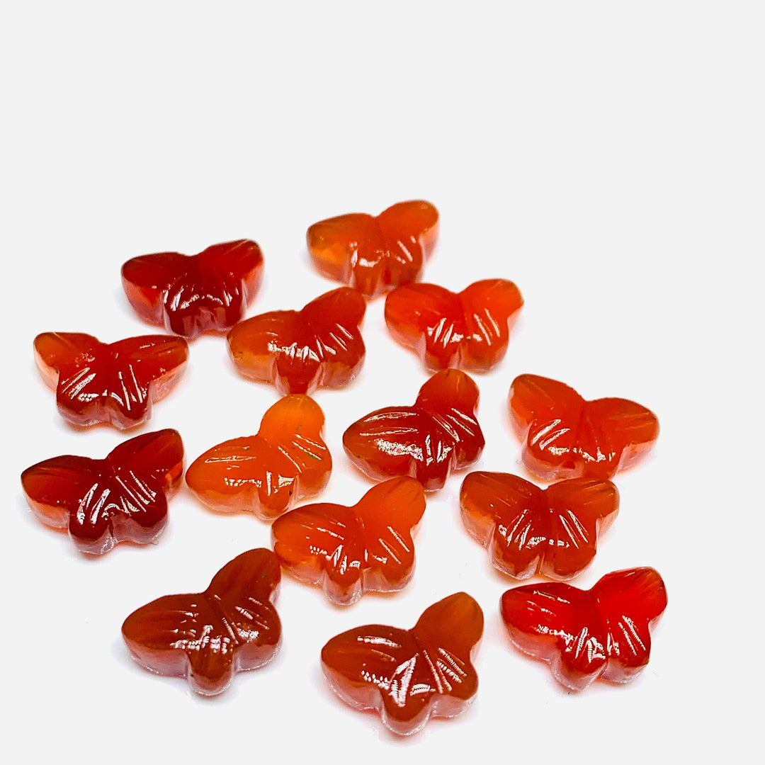2,3,4,5,6 100% Natural Carnelian Butterfly Shape Carving ,Hand carved Butterfly shape Gemstone , carved Gemstone jewellery Making,12X7 mm