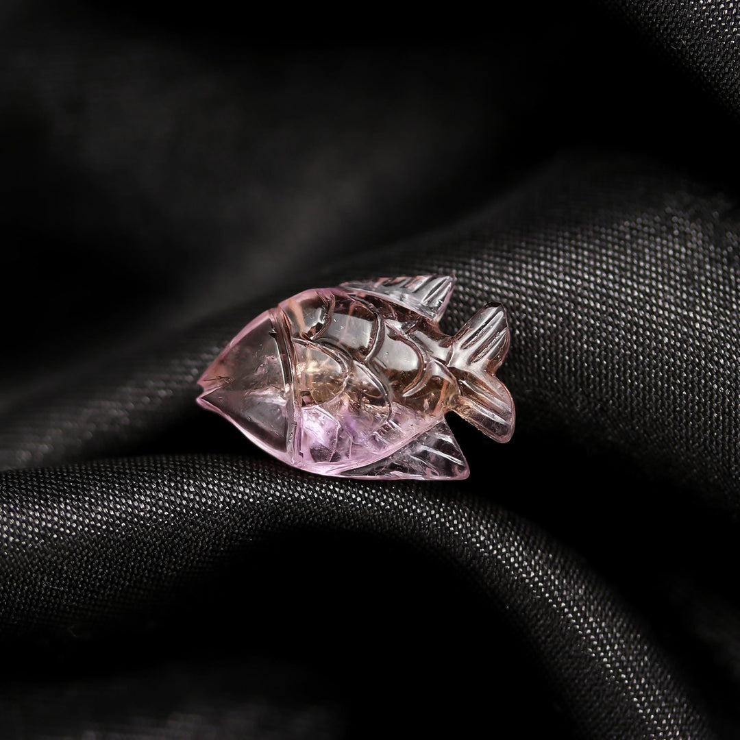 Natural Ametrine Fish Shape Beads, AAA Ametrine Carved Fish Shape Gemstone, Fish Shape Charm for Jewelry Making, 22 MM