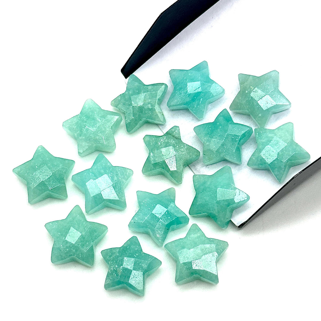 Natural Amazonite Star Shape Briolettes, AAA Amazonite Star Beads, Hand Carved Star for Crafts and Jewelry, Star Shape Charms, 15 MM