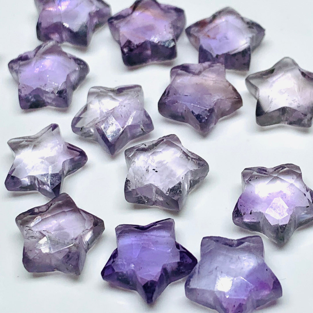 AAA Pink Amethyst Carved Star Shape Briolettes, Pink Amethyst Faceted Star Shape Gemstone Beads, Loose Star Shape Charms 10 MM, Hand Carved