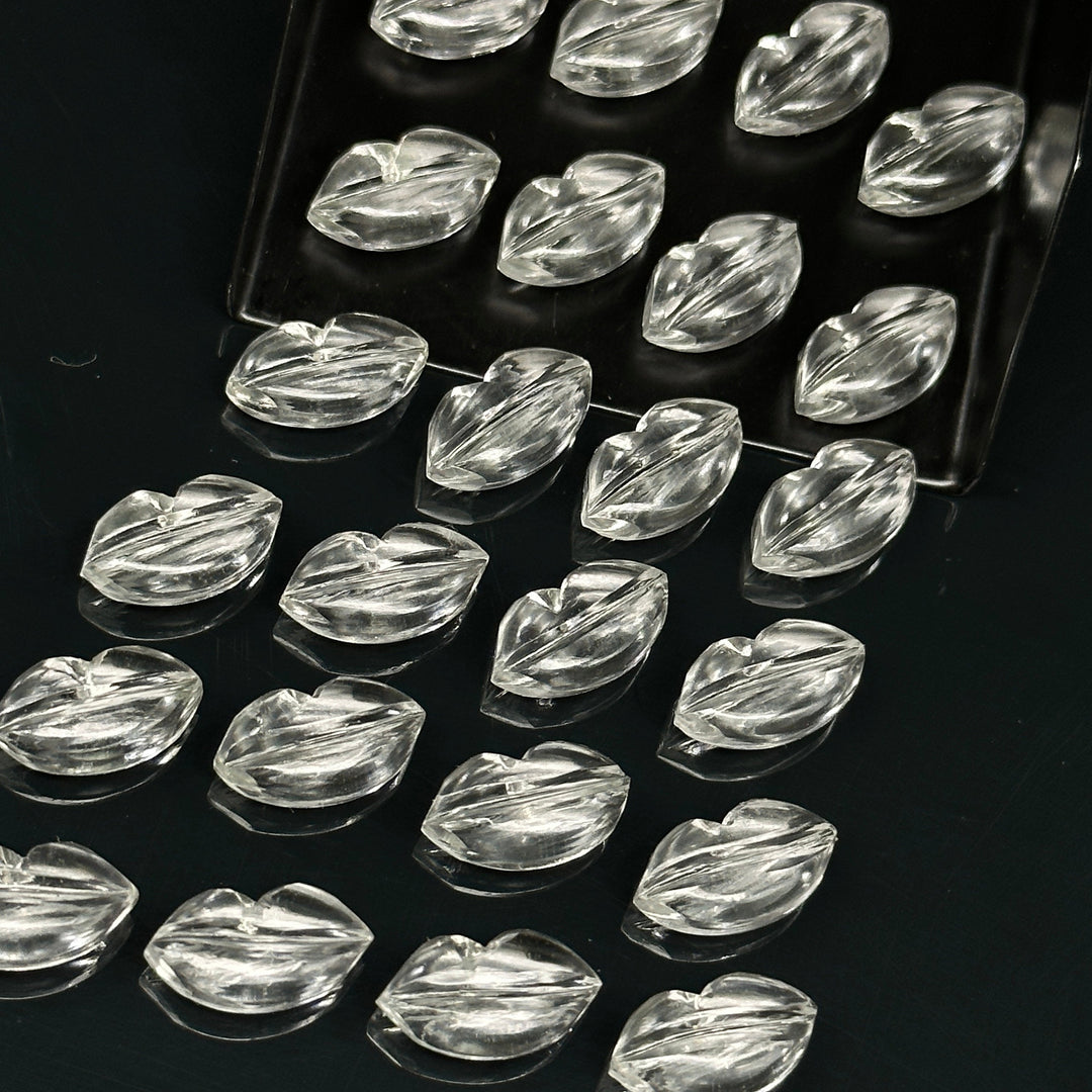 Beautiful Natural Crystal Quartz Lips Shape Beads, Hand Carved Lips Shape Gemstone Beads, Lips Shape Gemstone Charm, 14X8 MM, Briolette Bead