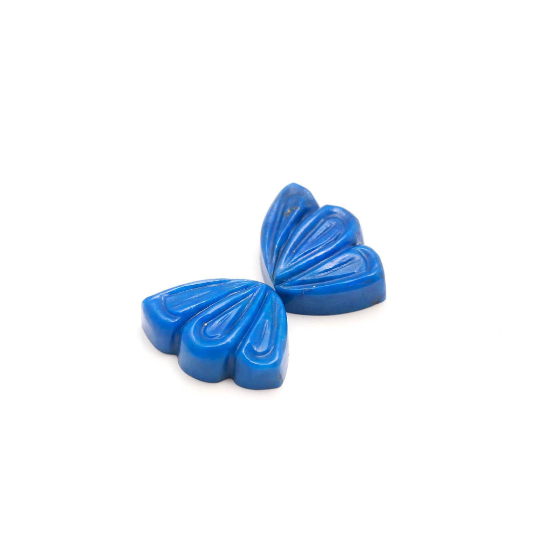 AAA Lapis Lazuli Butterfly Wings Stone, Blue Lapis Wings for Jewelry Making, Carved Gemstone Healing Crystals (16X12 MM, 2 Stones)