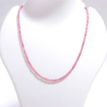 Load image into Gallery viewer, Top Quality Pink Tourmaline Beaded Necklace, Faceted Rondelle Gemstone Jewelry, 3-4 MM Beads, 15 Inch with 925 Sterling Silver