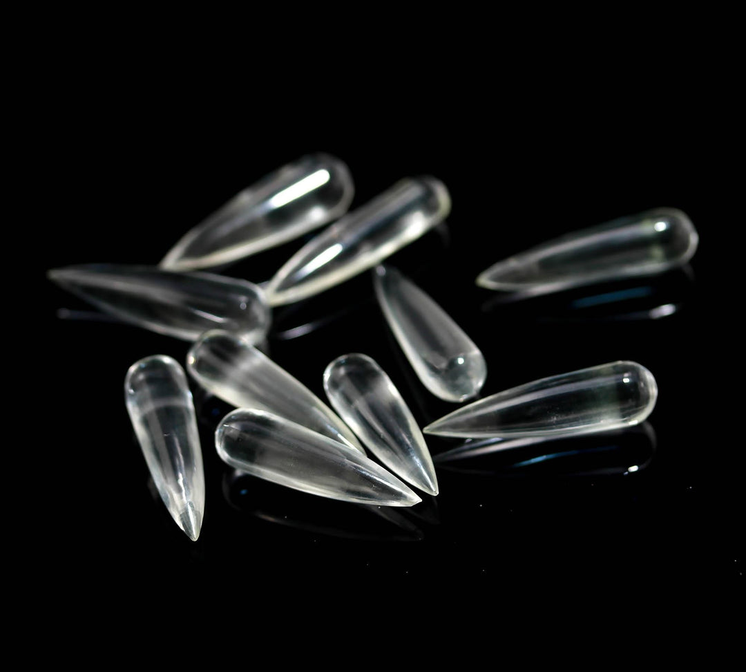AAA Crystal Quartz Long Drop Shape Briolette's, Smooth Teardrop Beads, 7X28 MM Clear Drops for Earring Making, Loose Drops on Wholesale