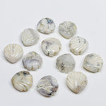 Load image into Gallery viewer, Natural Dendrite Opal Shell Shape Beads, Hand Carved Shell Briolette, Shell Shape Gemstone,Charms for Jewelry Making, 12 mm