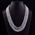 Load image into Gallery viewer, Superb Quality Flashy Rainbow Moonstone Beads Necklace, Smooth Oval Shape Beaded Necklace, 16" Natural Blue Fire Beads Necklace For Women's