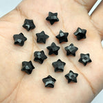 Load image into Gallery viewer, AAA Black Onyx Star Shape Briolette's, Natural Black Onyx Faceted Carved Star Shape Beads, Loose Star Gemstone, Star Carvings 8 MM