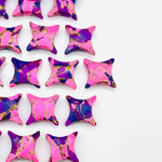 Load image into Gallery viewer, Unique Purple &amp; Pink Turquoise Ninja Star Shape Beads, Carving Beads, Mohave Turquoise Gemstone Beads, 11X15 MM Jewelry Making Charms Beads