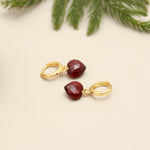 Load image into Gallery viewer, January Birthstone, Natural Granet Faceted Heart Earrings, Fancy Girls Jewelry, 10 MM Heart Jewelry for Her, Red Garnet Love Jewelry