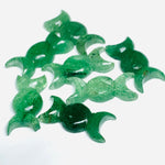 Load image into Gallery viewer, Natural Green Strawberry Hand Carved Triple Moon Shape Bead, Strawberry Triple Moon Shape Carving Loose Gemstone Beads for Jewlery, 22X10 MM