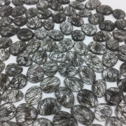 2 pcs AAA+ Quality Black Rutile freeform Rosecut, Blcak Routile faceted rosecut,gemstone for jewelry, jewelry making rosecut 9X6 13X10 mm
