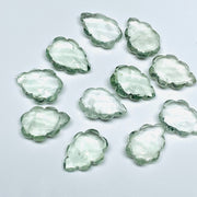 2,3,4,5 pcs Natural Green Amethyst Leaf Shape Carving Gemstone Beads, Fancy Shape Briolette, Carved Leaves Shape Beads For Jewelry, 16X10 MM