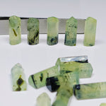 Load image into Gallery viewer, Natural Prehnite Faceted Pencil Gemstone: Jewelry Making (15X6 mm)