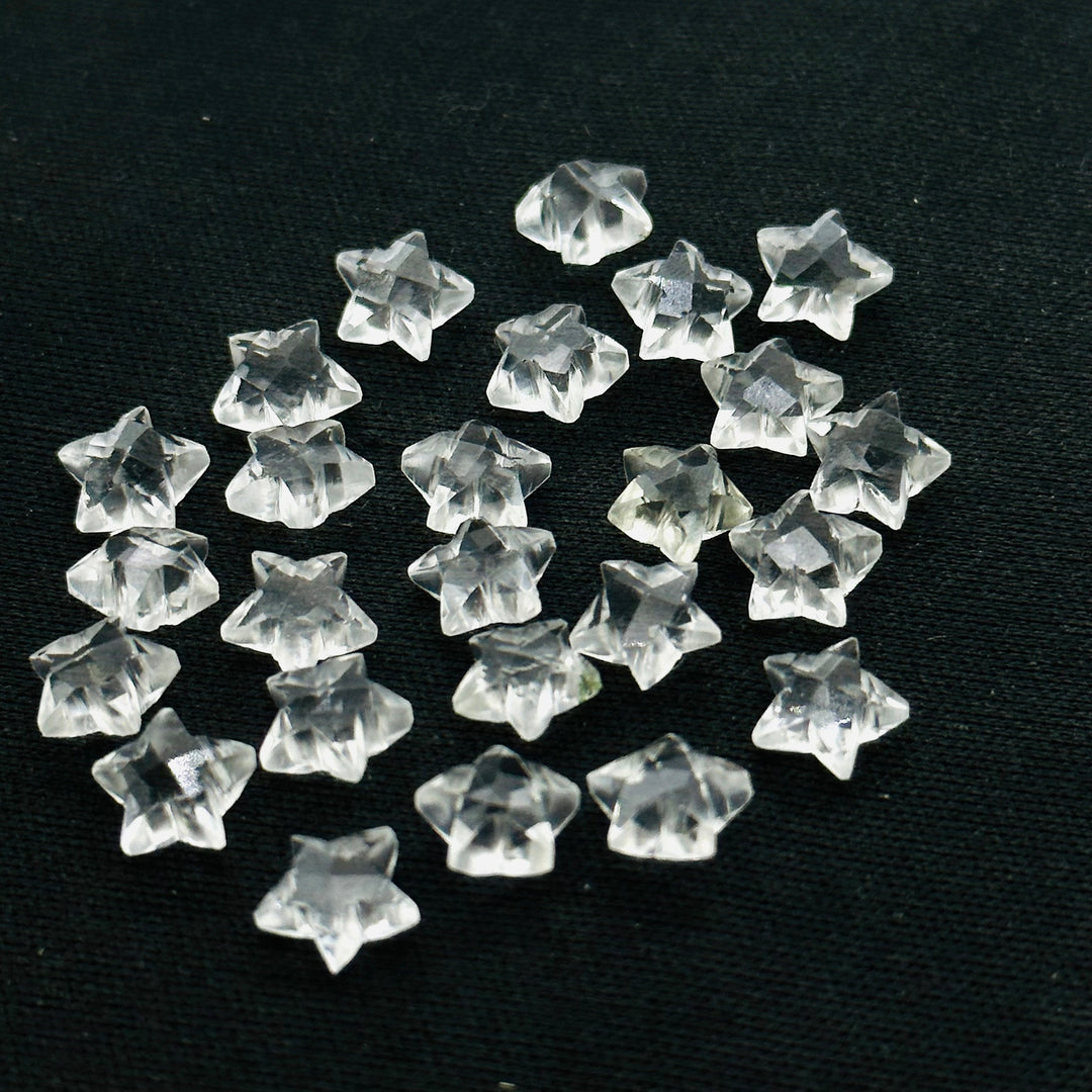 Cute Natural Crystal Quartz Stars Shape Briolettes, AAA Clear Crystal Faceted Star Shape Beads, Jewelry Making Loose Gemstones, 8 MM