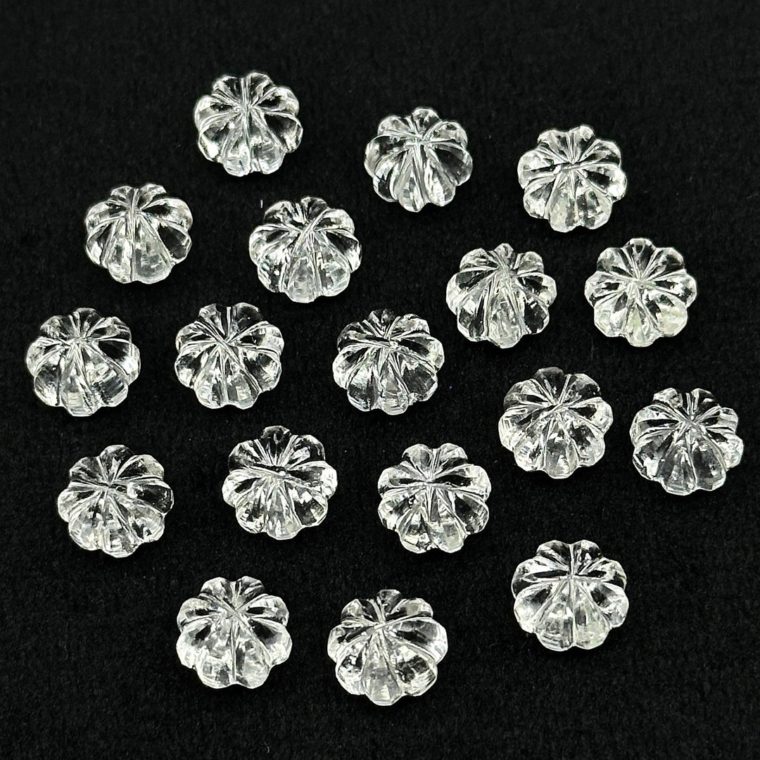 Amazing Carved Crystal Quartz Melon Shape Beads, Hand Carved Pumpkin Shape Gemstone Beads, 6X8 MM Natural Crystal Beads For Jewelry & Crafts