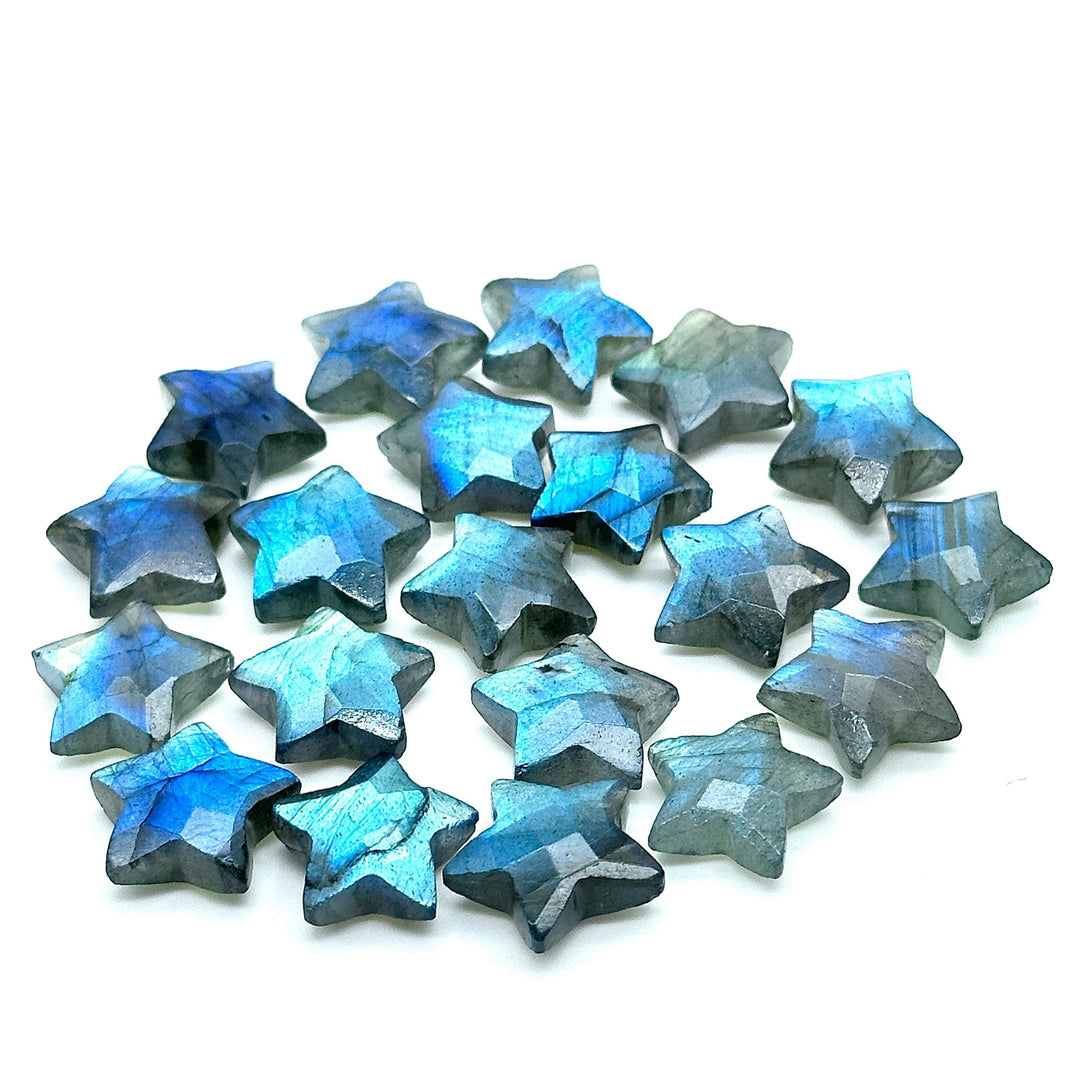 High Flashy Labradorite Star Shape Briolettes, Natural Labradorite Star Gemstone for Jewelry Making, Faceted Labradorite Star Charms, 15 MM