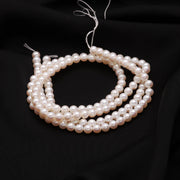 Natural White Pearls Plain Round Beads, High Luster Pearl for Necklace Making, 6 MM Pearls, 5 Inch Strand, Wholesale Beads