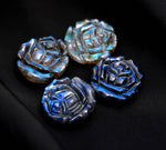 Load image into Gallery viewer, Natural Labradorite Rose Flower Shape Stones, Flashy Labradorite Hand Carved Flowers for Jewelry Making, Loose Charms, 20 MM