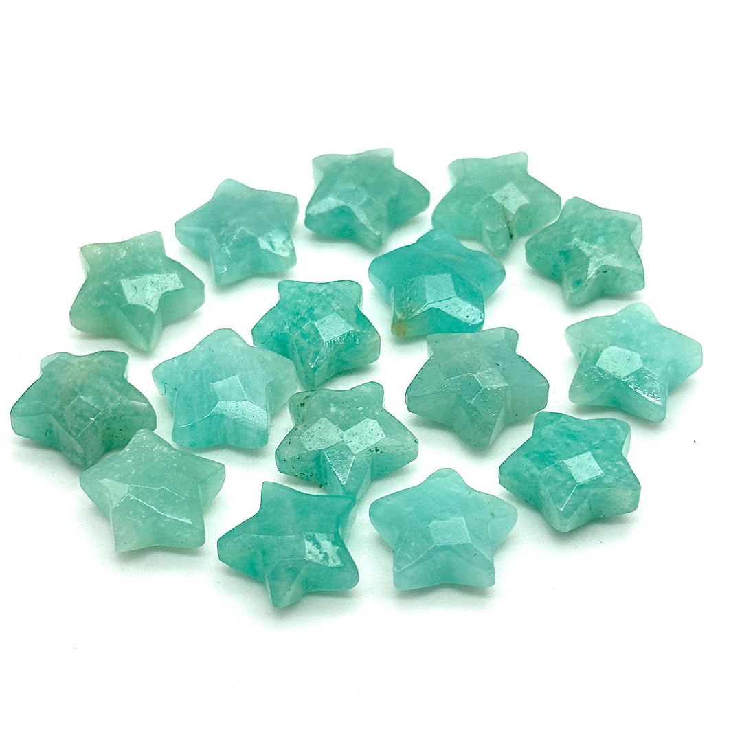 Natural Amazonite Star Shape Briolettes, Carved Star Shape Beads, Amazonite Faceted Star Charms, Wholesale Loose Beads for Jewelry, 12 MM