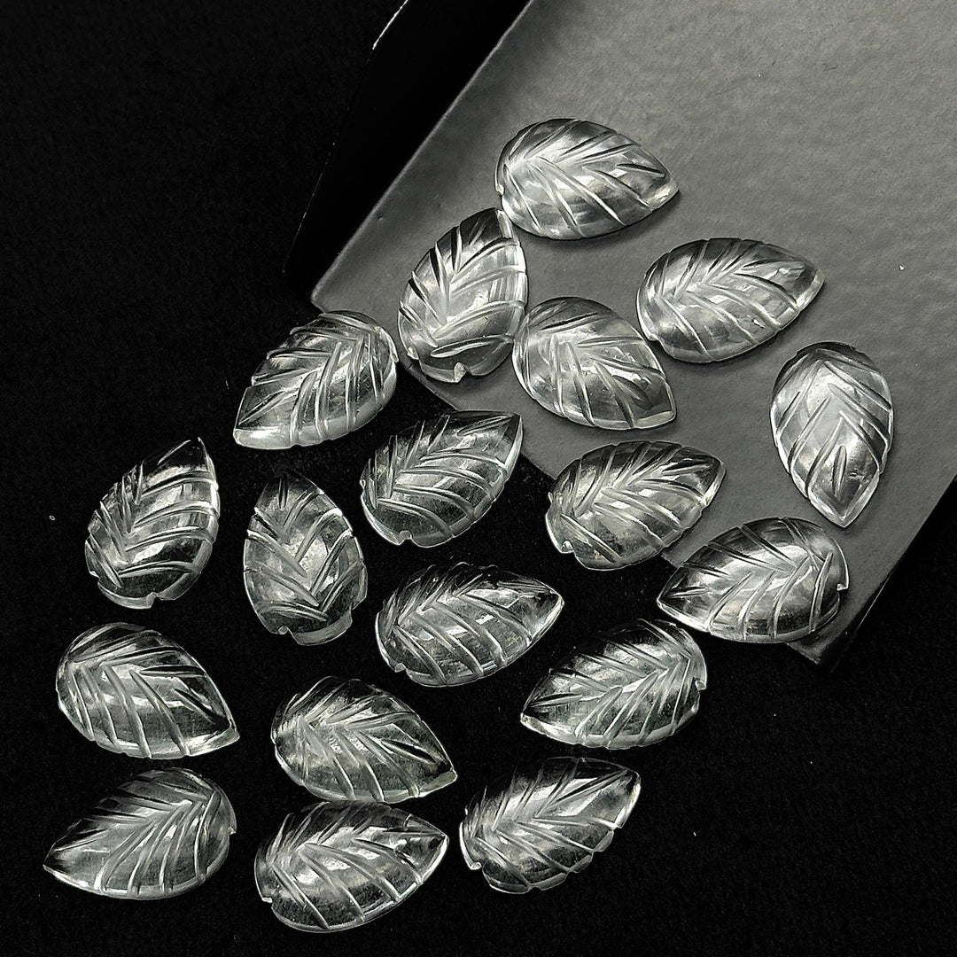Amazing Crystal Quartz Leaf Shape Briolettes, AAA Clear Crystal Hand Carved Leaf Shape Gemstone Beads, Leaf Beads, 14 MM Loose Leaf Charms