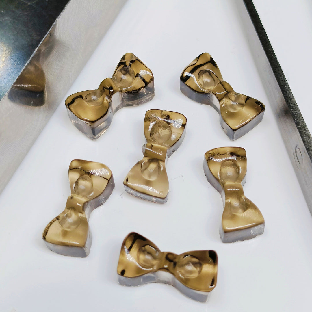 2,3,4,5 Pcs Natural Smokey Quartz Hand Carved Bow Shape, Bow Shape Gemstone For Jewellery, Bow Shape Gemstone, 12X6 mm