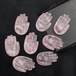 Load image into Gallery viewer, Natural Rose Quartz Hamsa Shape Carving Gemstones, 25 MM Palm Shape Gemstone, Healing Power Of Hamsa, Hand Carved Jewelry Making Charms