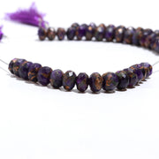 AAA Copper Amethyst Faceted Beads, Copper Amethyst Faceted Rondelle Beads, 9-10 MM Healing Gemstone Beads for Jewelry, Amethyst Loose Beads