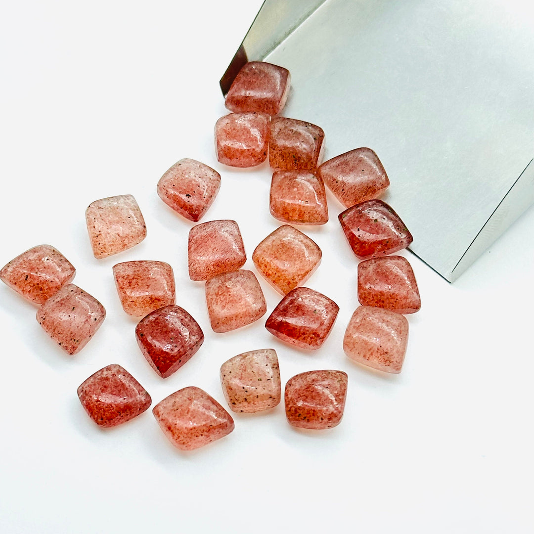 2,3,4,5,6Pcs Natural pink strawberry smooth fancy Shape jewelry Making Loose Gemstone,smooth Gemstone brioletts Gemstone for Jewelry 8X10mm.