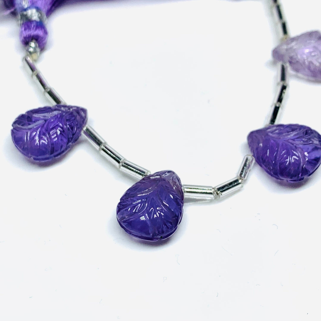 2,3,4,5 pcs 100% Natural Amethyst Fancy Shape Carved Gemstone, Fancy Shape Carving, Carved Gemstone For Jewellery 12 mm