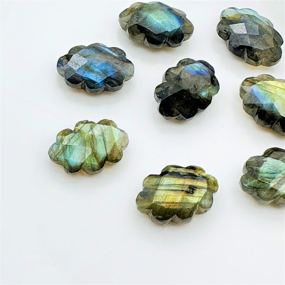 Natural Labradorite Clouds Shape Beads, Faceted Flashy Labradorite Cloud Shape Beads, Carved Cloud Shape Charms, 12 MM, Loose Briolettes