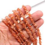 Load image into Gallery viewer, Genuine Red Sunstone Uncut Beads Strand, Red Sunstone Chips Beads for Jewelry Making, 16" Inch Gemstone Uncut Chip Beads, Freeform Uncuts
